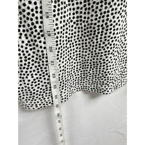 Old Navy Womens Black White Long Sleeve Round Neck Polka Dot Sequin Top Size Med - Picture 2 of 5
